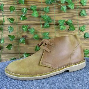 Office Girl Women's 38 Tan Leather Chukka Boots Lace-Up Casual Lightweight Style